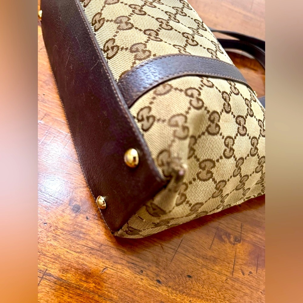 Gucci Brown Monogram Canvas Tote - Picture 13 of 14